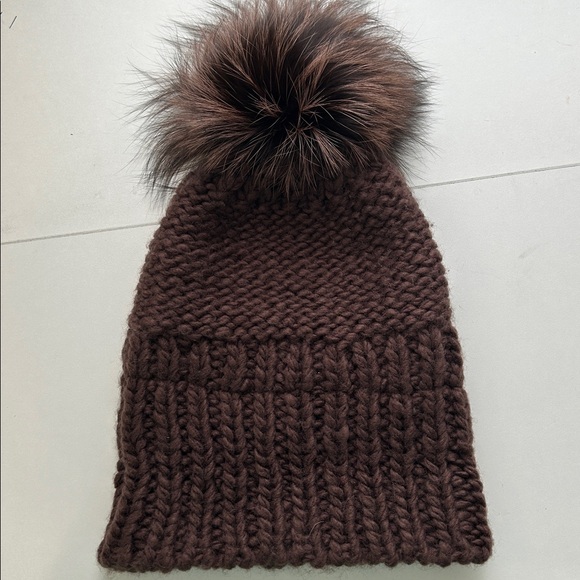 Cozy Kids Pom Pom Beanie - Brown main image 7